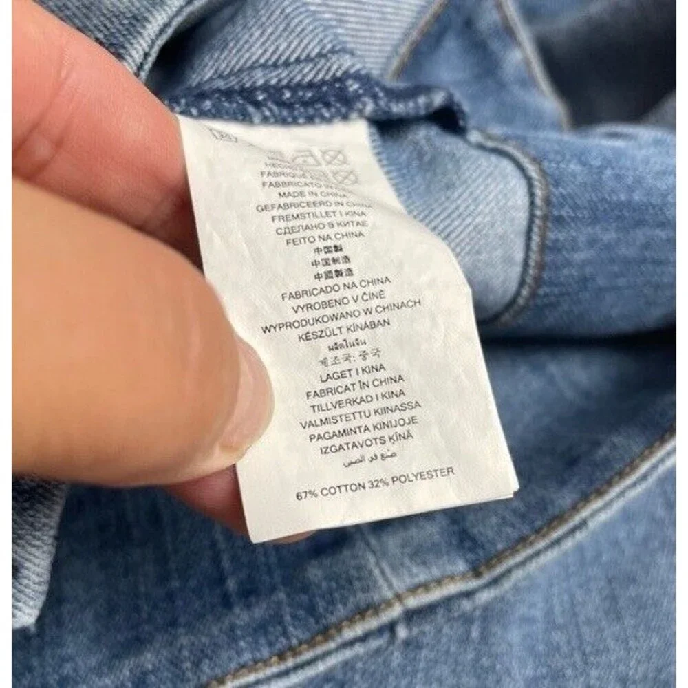 Michael Kors Stretch Denim Dress Pockets Straps Overalls Preppy 90s Size 12 NEW - Picture 8 of 13